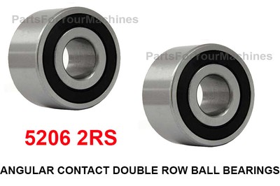 1 pc 5206 2RS double row Rubber sealed bearing 30x 62x 24 mm