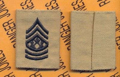USA Enlisted COMMAND SERGEANT MAJOR CSM E-9 Desert DCU Slip on rank patch 
