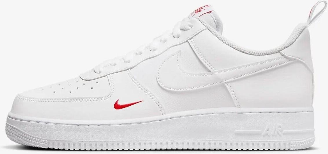 mens nike air force 1 red swoosh