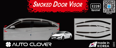 Smoked Black Window Visor Sun Rain Vent Guard E228 6P for Hyundai Elantra 2021+