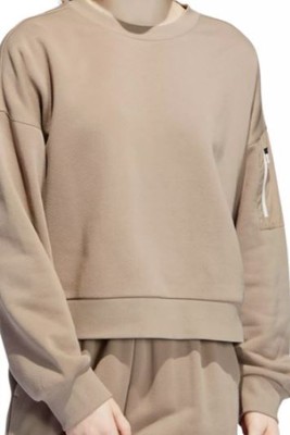 Толстовка-пуловер Adidas Womens Crew 2, светло-коричневый, средний цвет