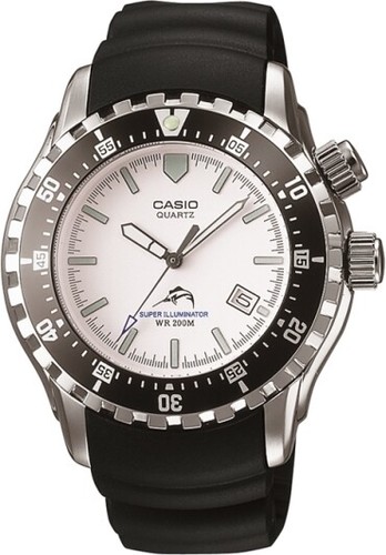 Pre-owned Casio Mdv-102-7av Black Casual Sports Watch With Analog Dial Code And Resin Band