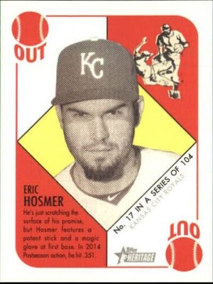 2015 Topps Heritage '51 Collection Mini Red Back Baseball Card #17 Eric Hosmer