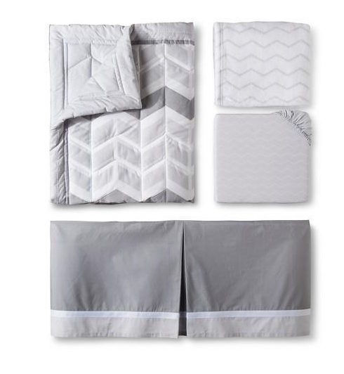 Circo Zigs Zags 5 Pc Nursery Crib Bedding Set Gray Yellow Safari