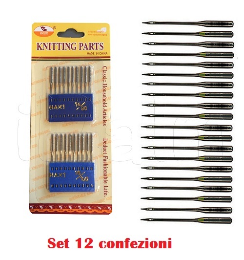 Set 12 Confezioni da 20 Aghi Per Macchina Da Cucire HAX1 14/90 16/90 moc