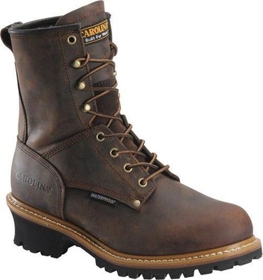 CAROLINA MEN's 8'' STEEL TOE WATERPROOF LOGGER USA CA9821 M/W/4E 7-15 NEW NIB