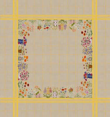 French Le Bonheur Des Dames Cross Stitch Kit. Tablecloth Flowers pot  6032