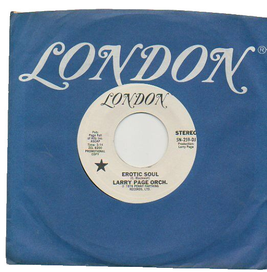 LARRY PAGE ORCH. 45 RPM Promo Record  "EROTIC SOUL"