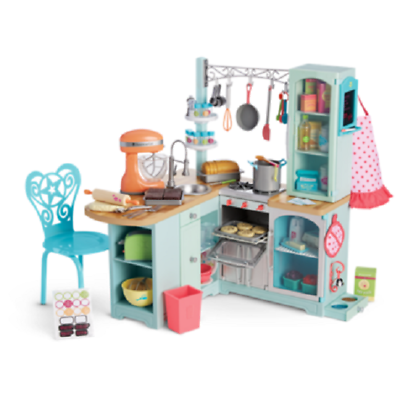 American Girl Doll Gourmet Kitchen Set Mixer Brownies Cookies Milk NEW