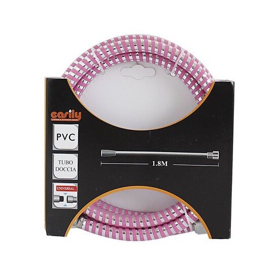 Tubo Laccio Flessibile Doccia 1,8 Metri Laccio Pvc Rivestimento Rosa dfh