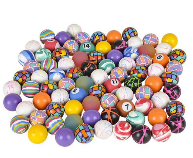 144 ASSORTED 27MM SUPERBALLS, HIGH BOUNCE, BOUNCY BALLS, THE BEST SUPER BALL