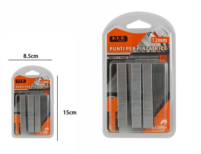 500 Spillette Graffette Punti Metallici 12mm per Spillatrice Pinzatrice dfh