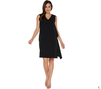 Linea Louis Dell'Olio Petite Slvless Dress Cascade Women's A302556 BLACK PET 10