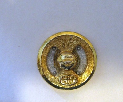 Medium Button Glass and Metal Roman Profile Signed Kenneth Lane