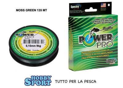 POWER PRO FILO TRECCIATO 135 MT DIAM. 0,23 MM COLORE MOSS GREEN MADE IN USA