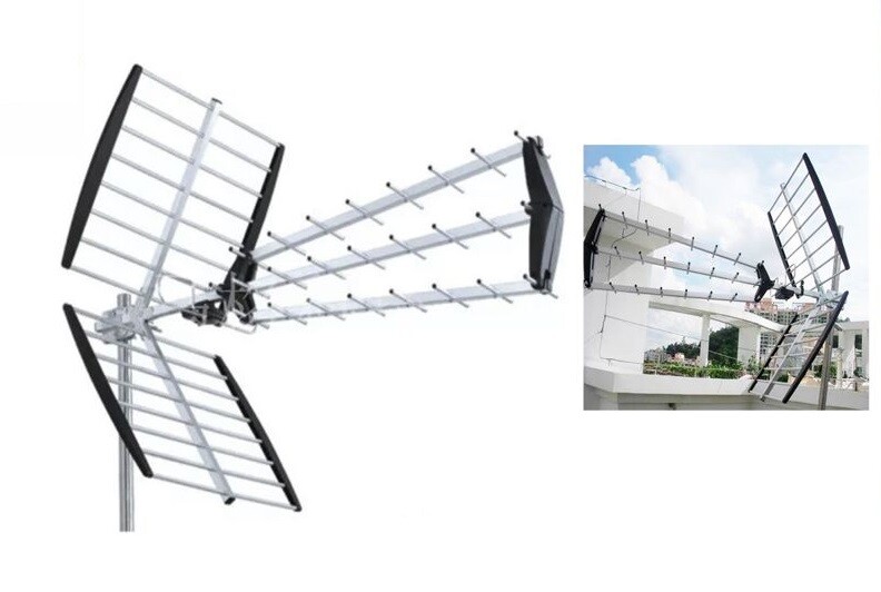 Antenna Tv Uhf Dvb-T Digitale Esterno 28 Db Hd 43 Elementi Dq-655 cir