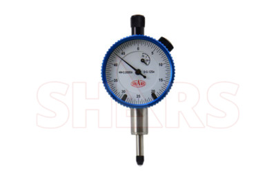 SHARS .125'' HIGH PRECISION DIAL INDICATOR .0005'' AGD 1 TRAVEL LUG BACK WHITE P]