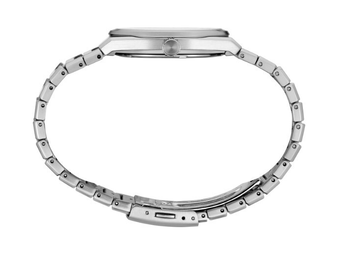 Pre-owned Seiko Essentials Silver Pressed Pattern Sleekly Angled Dial Men's Watch Sur553p1