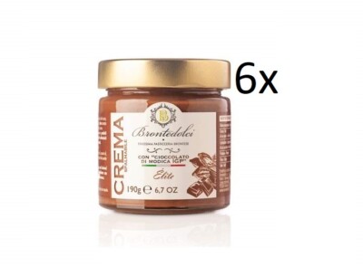 6x Brontedolci Crema al Cioccolato Schokoladenaufstrich Schokolade 190g in Glas