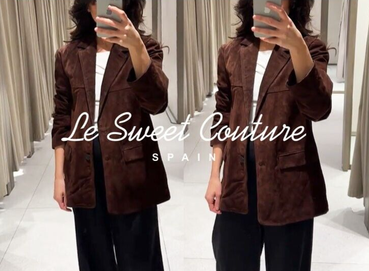ZARA WOMAN NWT SS25 SUEDE LEATHER BLAZER JACKET DARK BROWN ZARA WOMAN NWT SS25 SUEDE LEATHER BLAZER JACKET DARK BROWN
