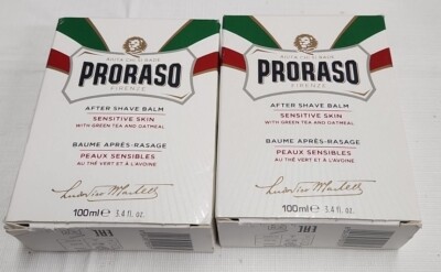2 PRORASO After Shave Balm, Sensitive Skin w/Green Tea, Oatmeal, 3.4 fl oz B4