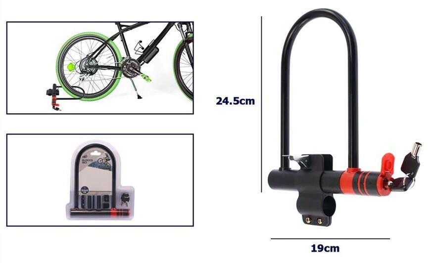 Lucchetto Catena Catenaccio Acciaio Forma U Bici Bicicletta Moto Mtb 94391 dfh