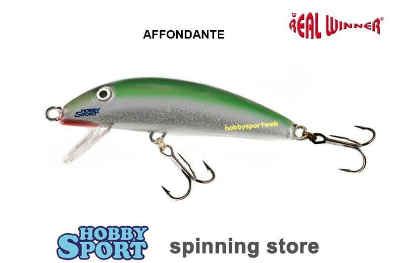 REAL WINNER AFFONDANTE 24 GR COL A12GV GREEN SILVER 12 CM SPINNING FIUME TROTA