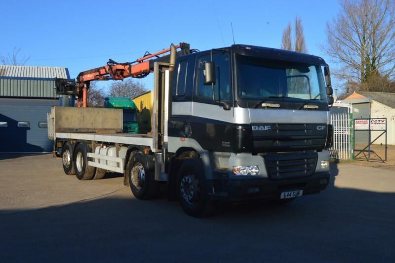 DAF TRUCKS FAX CF85.380 8x2 FLATBED CRANE LORRY in March
