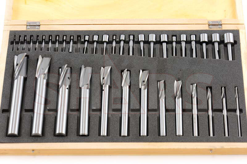 Shars 40 PC 3 FLUTE HSS INTERCHANGEABLE PILOT COUNTERBORE SET New L}