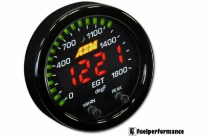 GENUINE AEM X-Series EGT Gauge 0~1800F / 0~1000C Black Bezel Faceplate, 30-0305