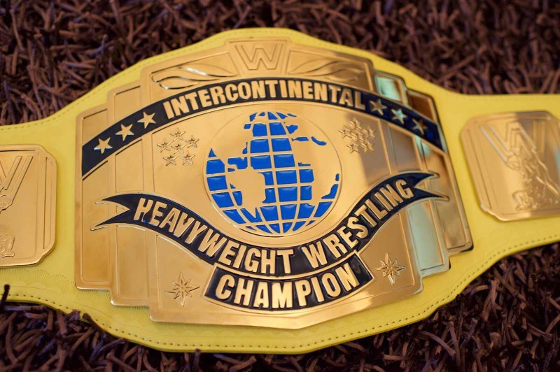 **SIGNED** WWE Yellow Intercontinental Championship Replica Title Belt