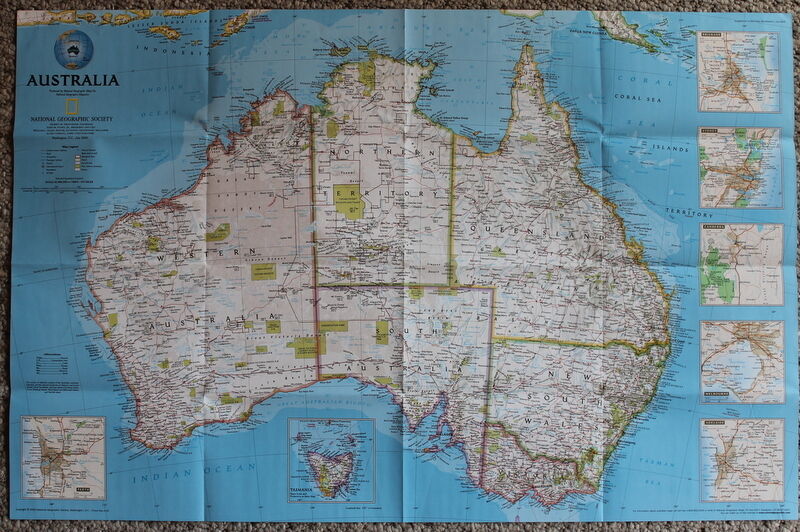 Australia / Australia Under Siege  National Geographic Map Poster July 2000
