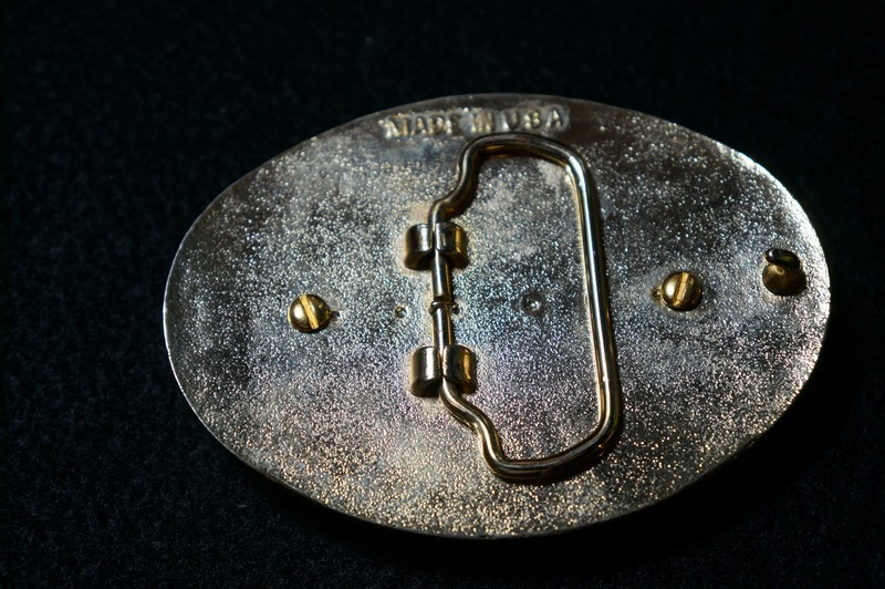 MASON G BELT BUCKLE Silver-Tone, Black & Gold MADE IN USA