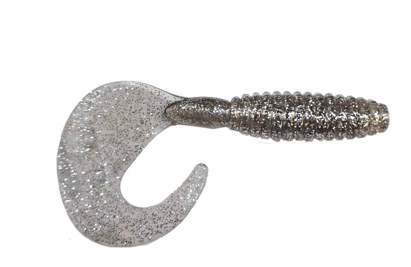 GRUB FAT BOY 11 CM QUANTUM COL SILVER CODA PIATTA SILICONICO SPINNING  BASS 5PZ