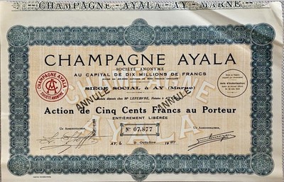 CHAMPAGNE AYALA , Chateau Ay / France dd 1927 - now owned by Bollinger