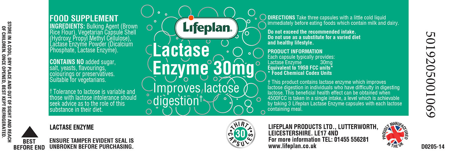 Lifeplan Lactase Enzyme 30 Capsules - Improve
