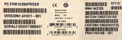 Intel FHW1U20APRISER Slot 2, 1U Spare PCIe Riser NEW OPEN BOX