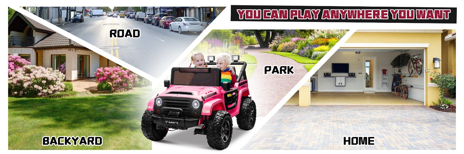 ZEOPHOL Kids Electric Ride On Truck 24V 9AH Battery Power Car 4WD/2WD Off-Road