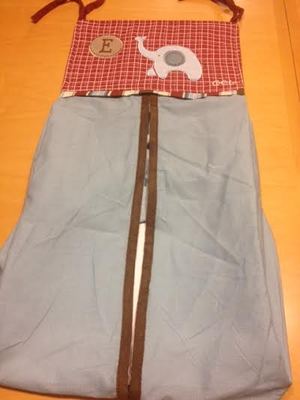 NEW CoCalo Elephant Letter E Nursery Baby Diaper Stacker Blue Red Brown Beige B8