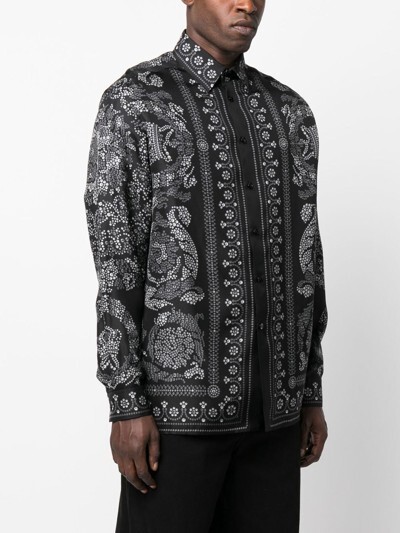 NEW $1825 VERSACE men's Heritage Fit Barocco Print Silk SHIRT 50