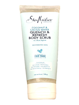 Shea Moisture Quench & Refresh Body Scrub W/ Blue Agave-6oz -For Dehydrated Skin