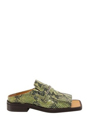 RARE New In Box Martine Rose Open Toe Green Python Snakeskin Loafers 42 / 9US