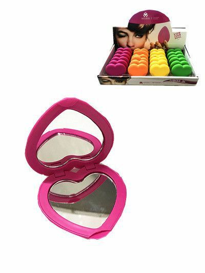 Set 24 Pz Specchi Specchietti Soft Touch Cuore Make Up Trucco Colorati dfh