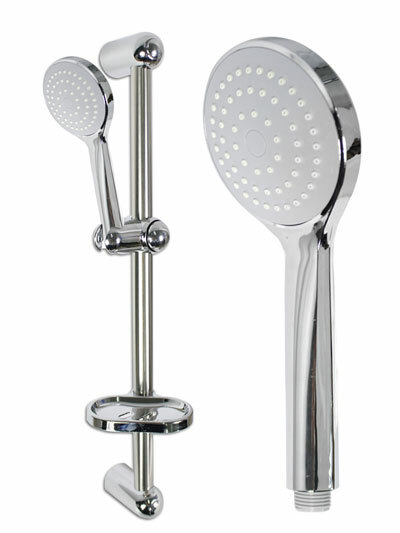 Saliscendi Doccia Cromato Moderno Soffione Multigetto e Mensola Bagno 69135 dfh