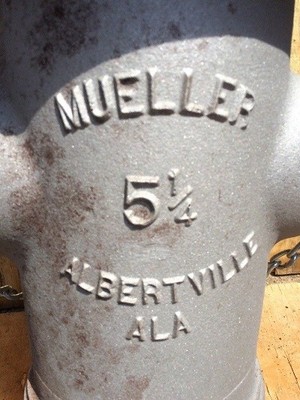 Mueller 1987 Fire Hydrant Head Sandblasted Antique Albertville Alabama