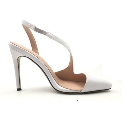 pointed white heels