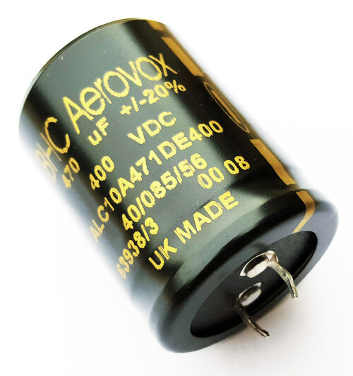 470uF 400V Radial Electrolytic Capacitors Snap In BHC Aerovox (2 Pcs)