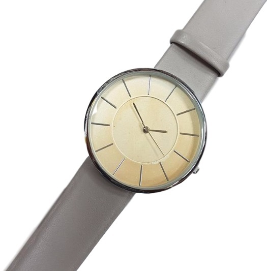 Orologio Da Polso Uomo  Analogico Quarzo Rotondo Cinturino Grigio Quad Beige lac