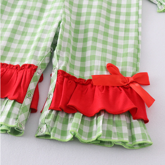 NEW Boutique Grinch Stole Christmas Baby Girls Smocked Embroidered Romper