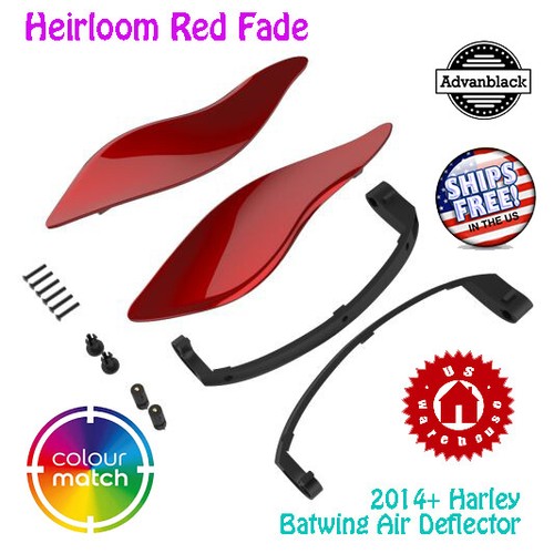パフ1 US Stock Heirloom Red Fade Adjustable Batwing Air Deflector
